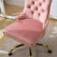 Fauteuil de bureau moderne capitonné en velours capitonné à boutons, fauteuil de bureau pivotant sans accoudoirs-118665631