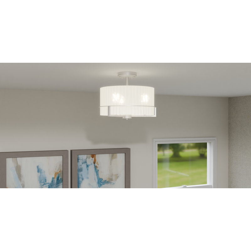 Arwood 3-Light Brushed Nickel Semi-Flush Mount Light