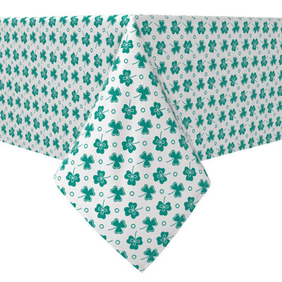 Fabric Textile Products, Inc. Rectangular Tablecloth, 100% Cotton, 60X84", Shamrock Symbol Design
