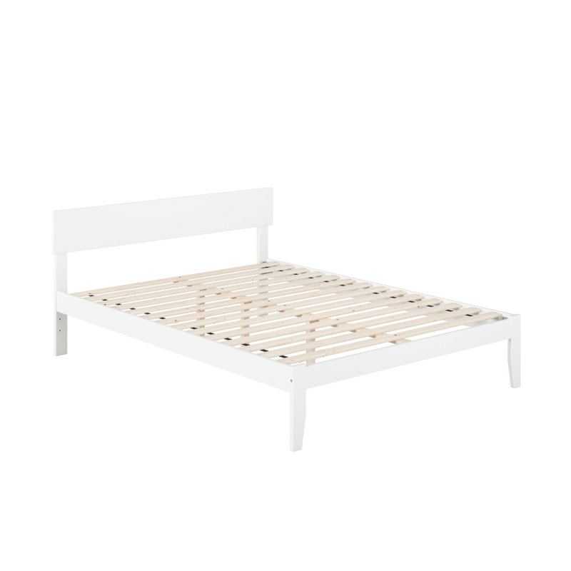 Farrah Solid Hardwood Platform Bed , White, Twin XL