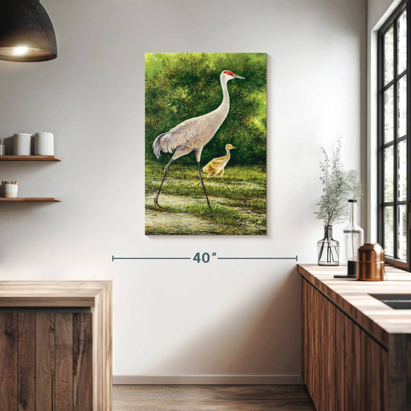 Brampt Strolling Cranes, 39" H x 26" W