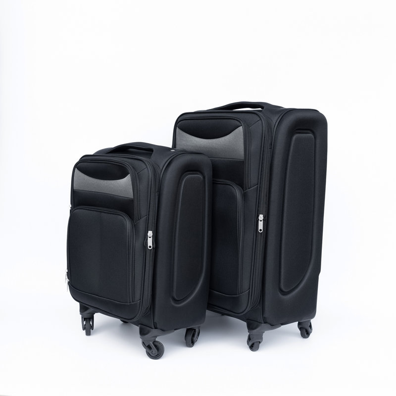 (20+24) Two-Piece Suitcase Suitcase Set Oxford Trolley Case Without Password Lock Universal Wheel Black