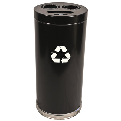 Poubelle de recyclage multi-compartiments Metal Recycling