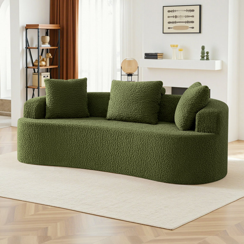 Canapé en tissu pelucheux Boneless, Vert