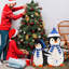 2 pièces décorées de pingouins de Noël illuminées, décor de pingouins de Noël en plein air-1471593577