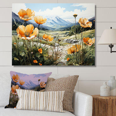 «Buttercups Charm In Mountain Scenery» sur impression sur toile