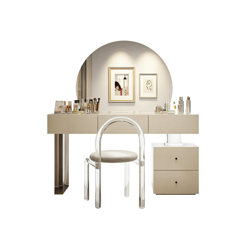 Buffet minimaliste italien de 120 cm avec coiffeuse couleur crème, 29.53" H x47.24" W x15.75" D