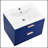 24" floating wall mounted bathroom vanity with white ceramic sink and drawer storage-14164204