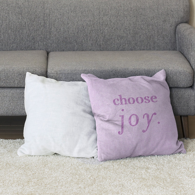 Reversible Throw Pillow, 40" H x 40" W, Violet