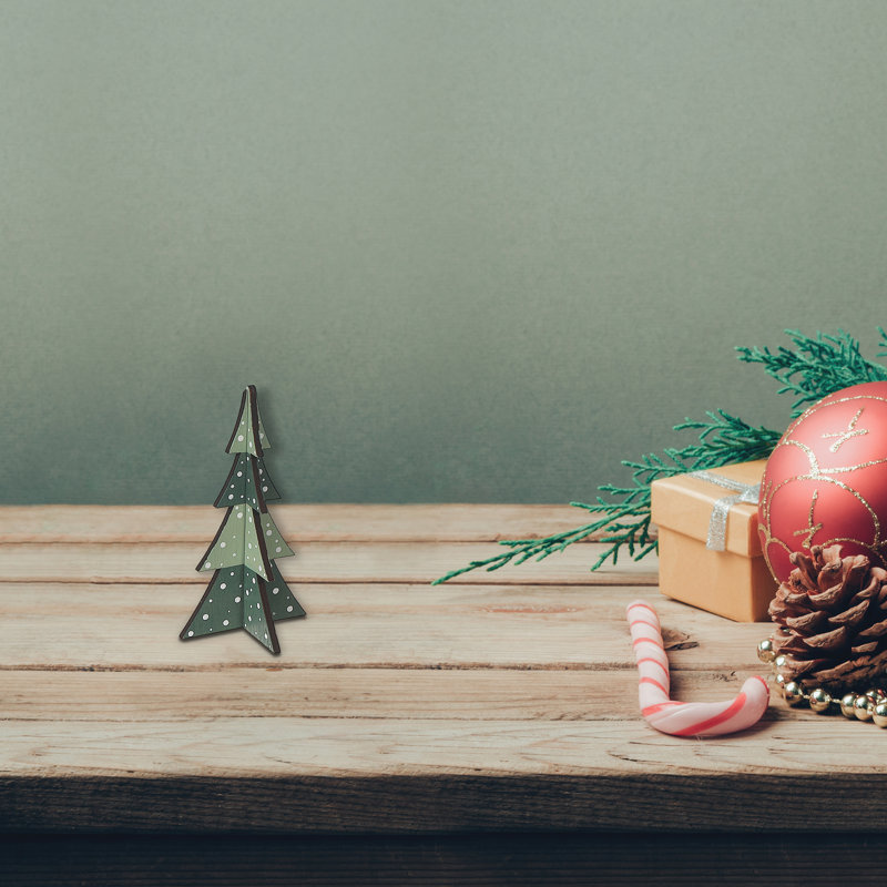 Petit ensemble de 4 décorations d'arbre en bois