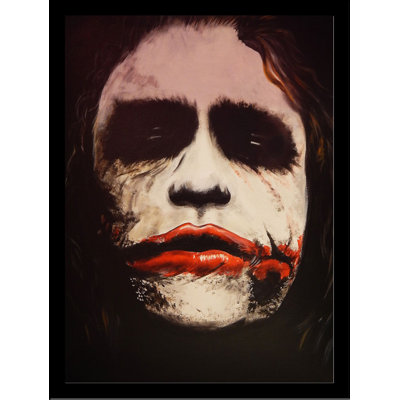 «The Dark Knight», reproduction de peinture acrylique encadrée «pourquoi si sérieux»