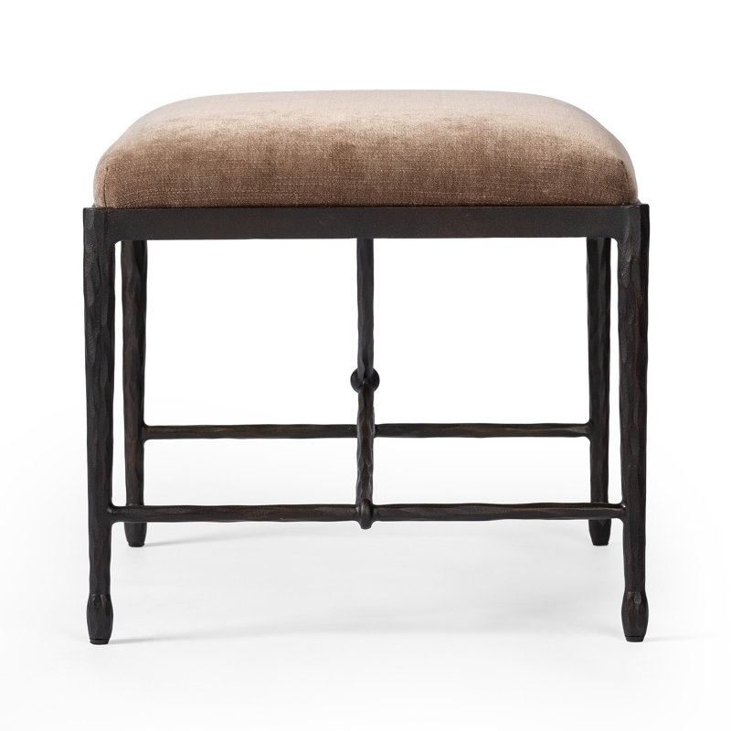 JADE Upholstered Accent Stool, Altair Mushroom