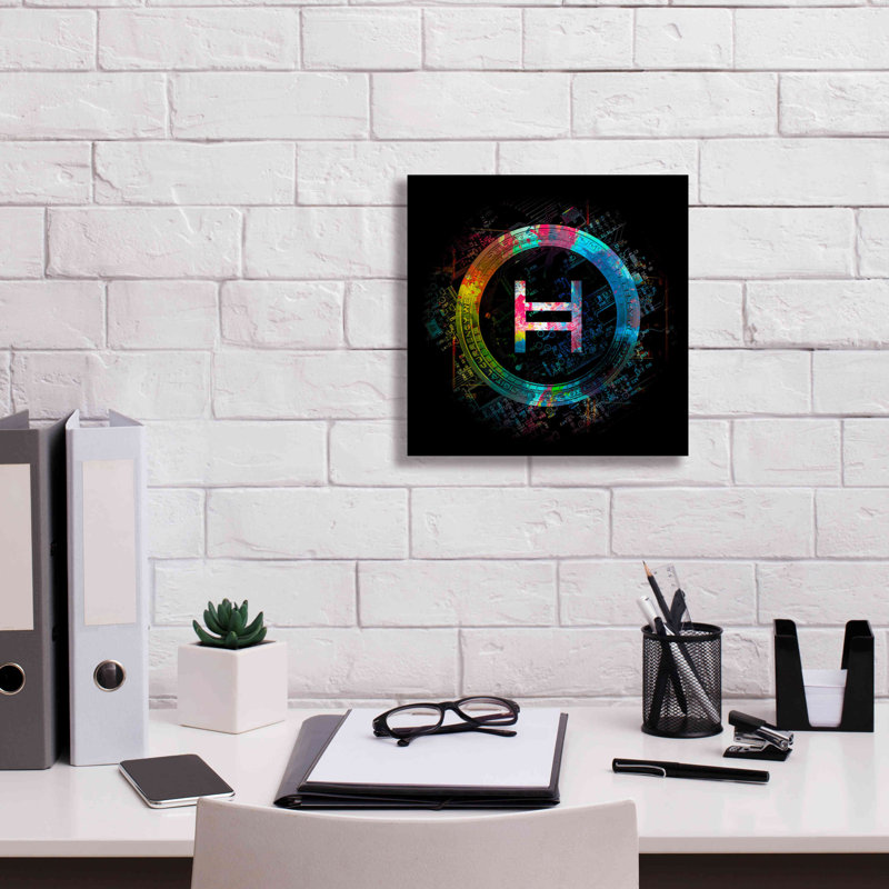 «HBAR Hedera Crypto», impression sur toile tendue, H 12 po x l 12 po x P 0,75 po