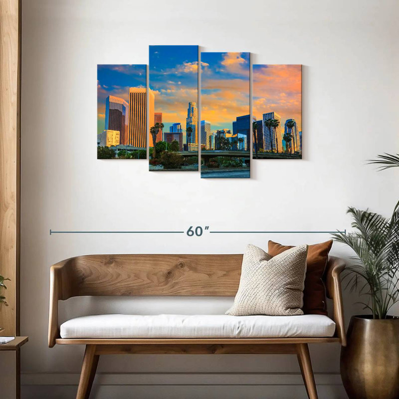Dramatic los angeles skyline Sireci, H 27 po x l 43 po