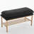 Modern Living Room Bench With Linen Upholstery And Metal Legs, Black, For Bedroom, Entryway, Dining Upholstered Legs Storage Shelf In Versatile Various Rooms-1436287930-1436287929