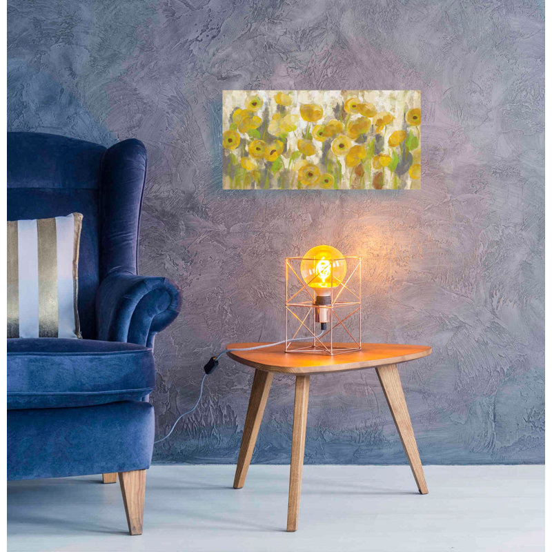 «Floating Yellow Flowers I» par Silvia Vassileva, art mural sur toile, H 12 po x l 24 po x P 0,75 po