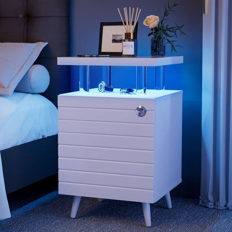 Table de chevet Jumari, Blanc