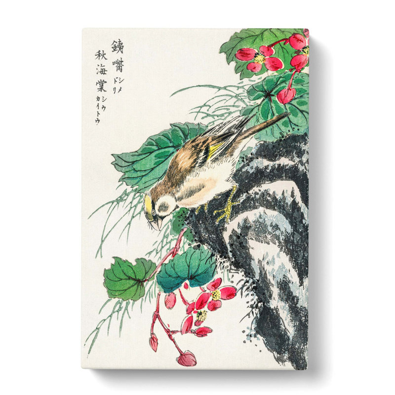 Japanese Hawfinch by Numata Kashu - Wrapped Canvas Art Prints Print, 50cm H x 35cm W x 3cm D