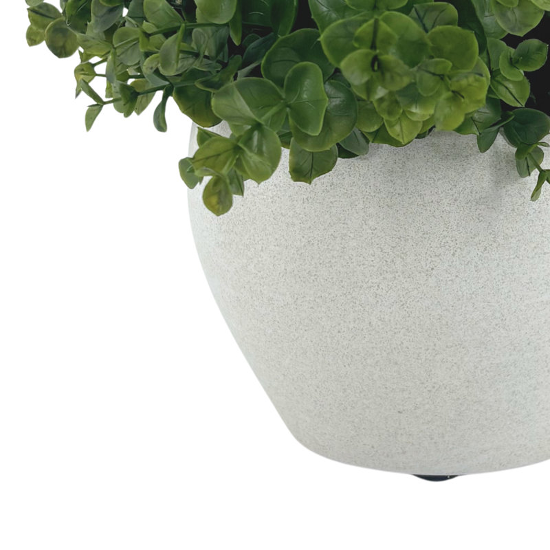 Faux cache-cache en céramique blanc eucalyptus vert pierre, Stone White