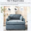 Chaise surdimensionnée bleue - construction, coussins confortables, look élégant, option de décoration polyvalente, structure de siège l 34,6 po x l 37 po, idéal pour la détente, l 34,6 po x H 17,7 po-119324490