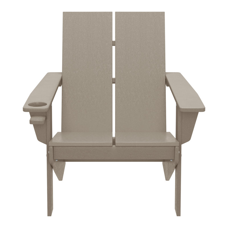 Chaise Adirondack moderne en poly (ensemble de 2), noir, Tanné