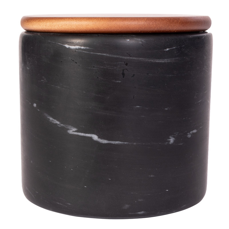 Pot en grès Artifacts Marble ™, Noir mat, 1,24 kilogramme