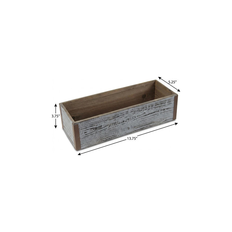 Boîte à fleurs rectangulaire en bois gris vieilli 151 onces