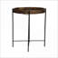 Table basse en bois de manguier avec pieds en fer pliables, peu encombrants Facile à déplacer pour le salon