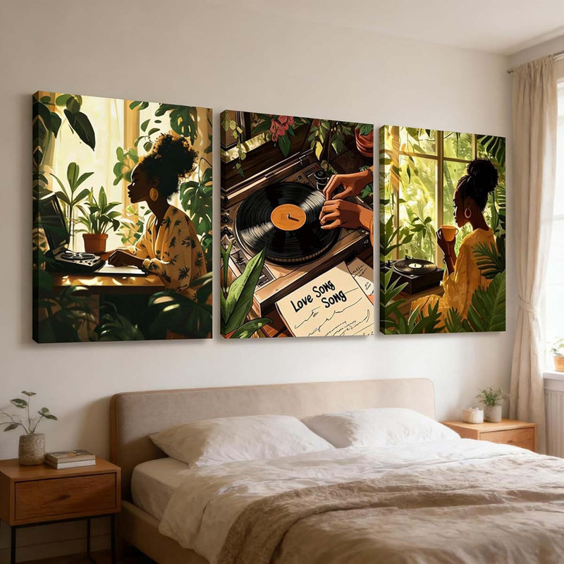 3 Piece Wrapped Canvas Print, 40 cm H x 90 cm W