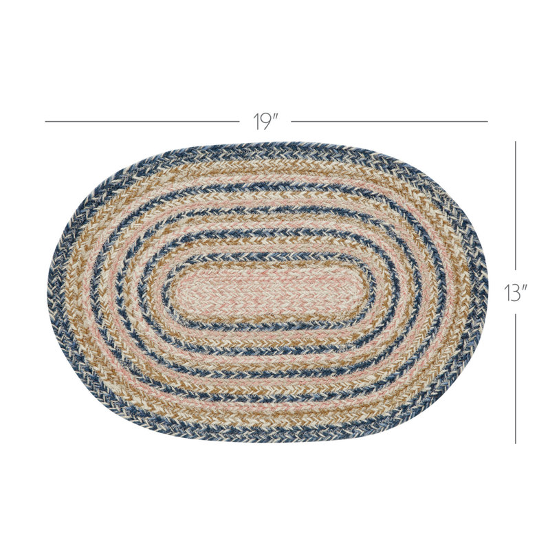 Liseron Jute Geometric Oval Placemat, 13" W x 19" L