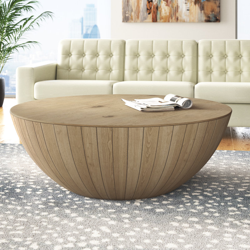 Agusta Solid Wood Top Single Coffee Table, Natural Oak
