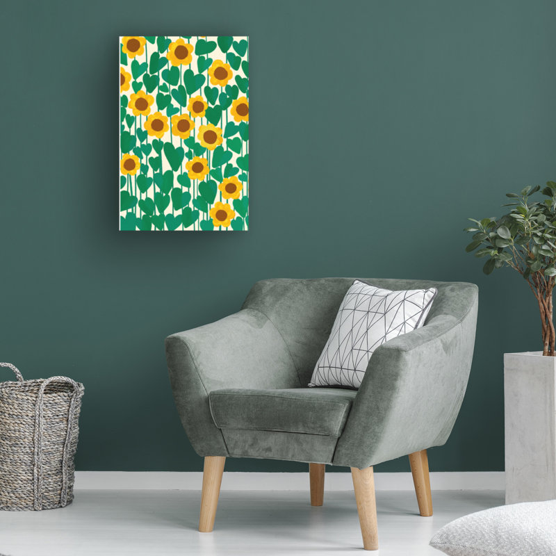 Art sur toile tournesol de Colombi, H 12 po x l 19 po