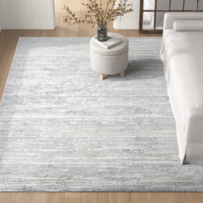Tapis abstrait gris / vert Minot