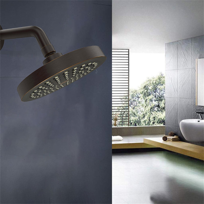 6-Inch High-Pressure Rainfall Shower Head - Anti-Clog Silicone Jets, 2.5 GPM Detachable Restrictor & Easy-Clean Design