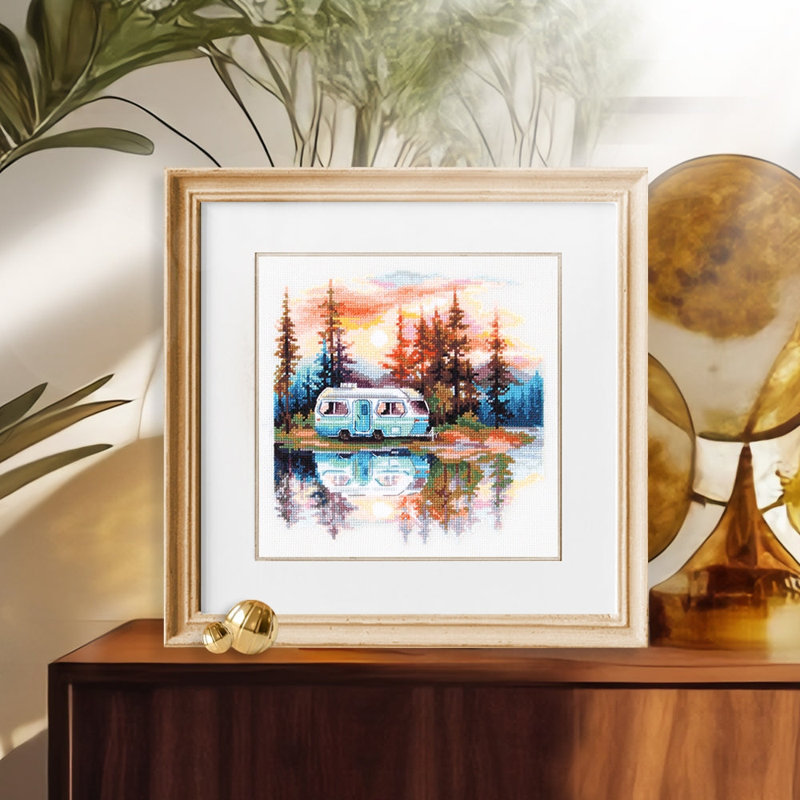 Sunset at the Lake Counted Cross Stitch Kit by Magic Needle 70-11