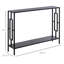 106cm Metal Console Table with 65cm Asymmetrical Wall Mirror Narrow Hall Table Storage Shelf Round Bathroom Vanity Mirror with Metal Frame-135657188