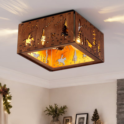 2-Light Farmhouse Flush Mount Ceiling Light