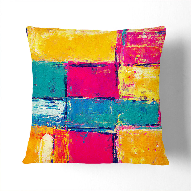 Abstract Square Throw Cushion, 55 x 55 cm, Black