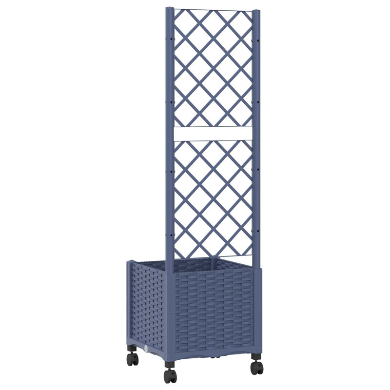 Outdoor Planter Box, 146cm H x 40cm W x 40cm D, Blue Grey