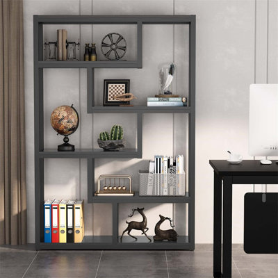 6-Tier Industrial Etagere Bookcase With Asymmetrical Shelves, Ideal For Stylish And Functional Storage In Any Room