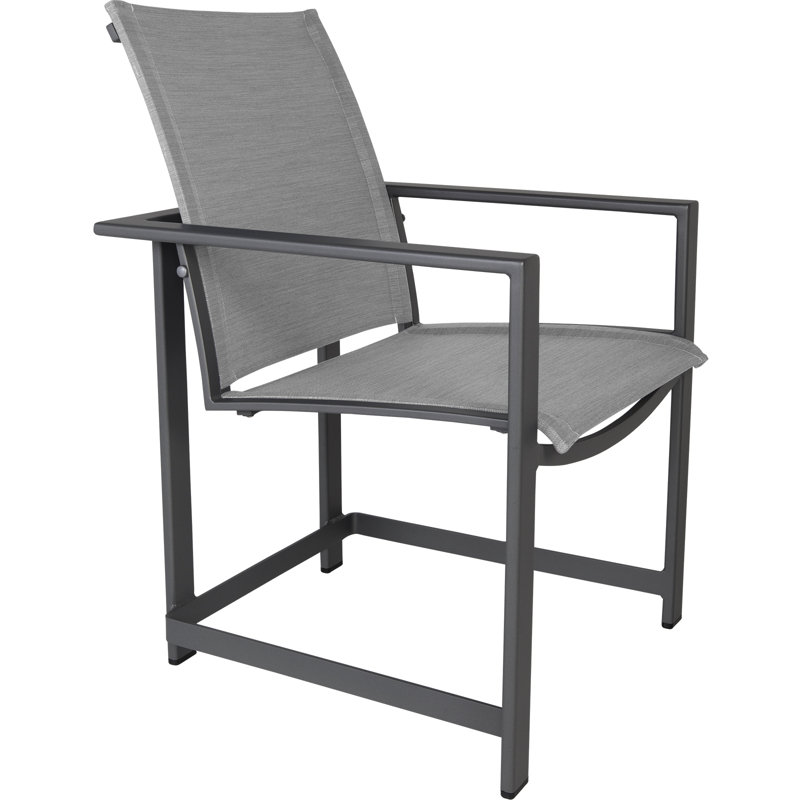Studio Outdoor Dining Armchair, Carbon Black, Augustine Silver