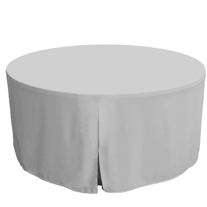 Tablevogue Round Table Cover, Silver, 72" L x 72" W