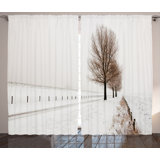 Douglas Polyester Semi Sheer Curtain Pair