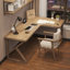 Bureau en bois massif en L Burlywood-1352923562-1352923560