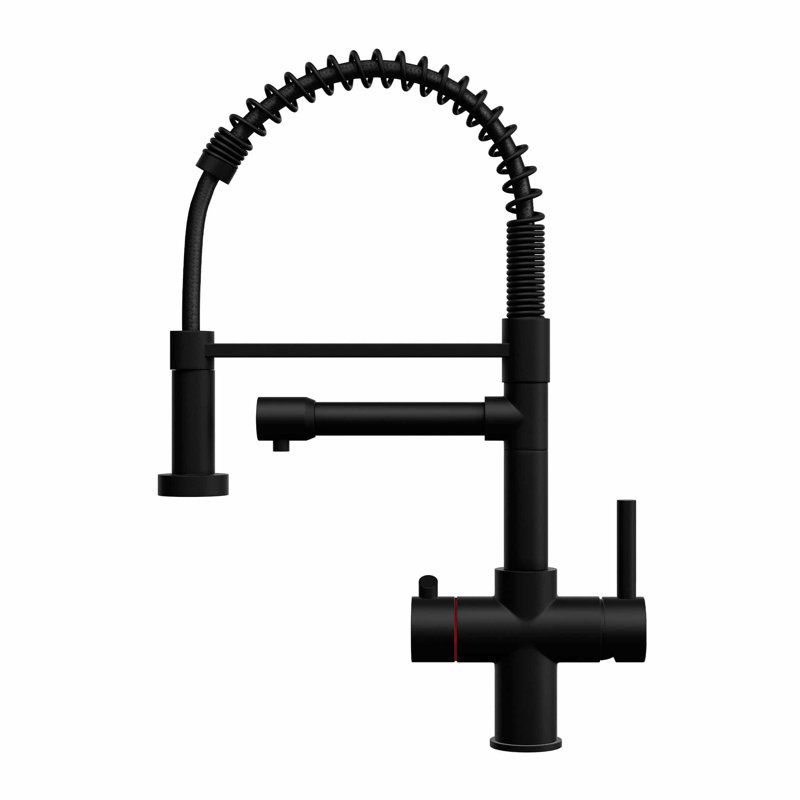 Fohen Pull Out Touch Kitchen Faucet, Matt Black
