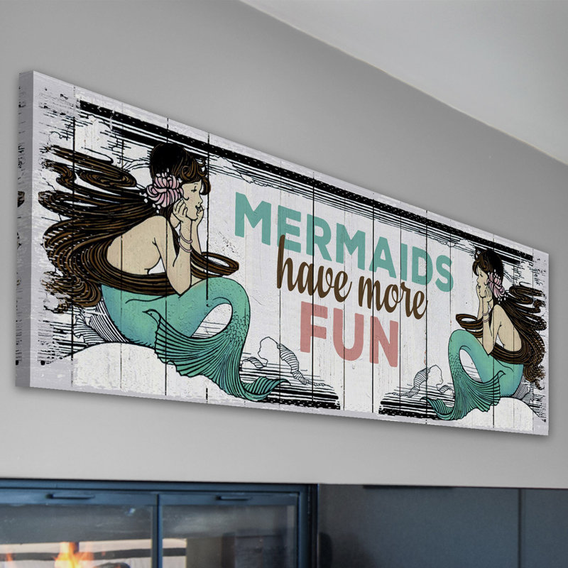 Mermaid Fun - Wrapped Canvas Print, 51cm H x 152cm W x 3.81cm D