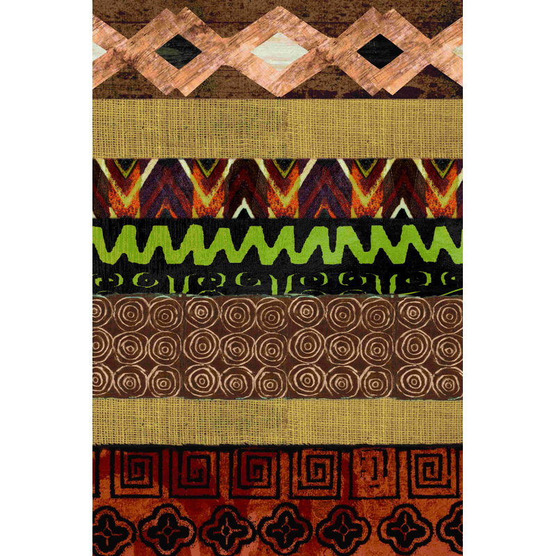 Motifs tribaux - peinture sur toile tendue, H 18 po x l 12 po