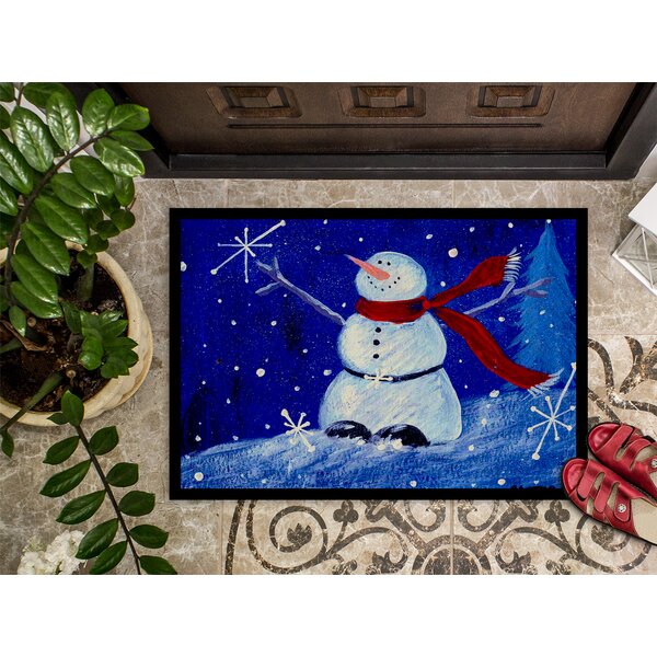 Buy: Winter Joy Snowman Doormat Winter Christmas Art