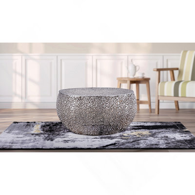 Table basse ronde en argent
