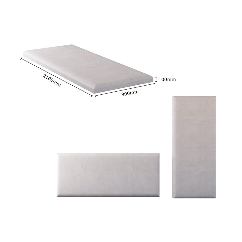 Nayali 90cm x 210cm Upholstered Wall Paneling, Silver